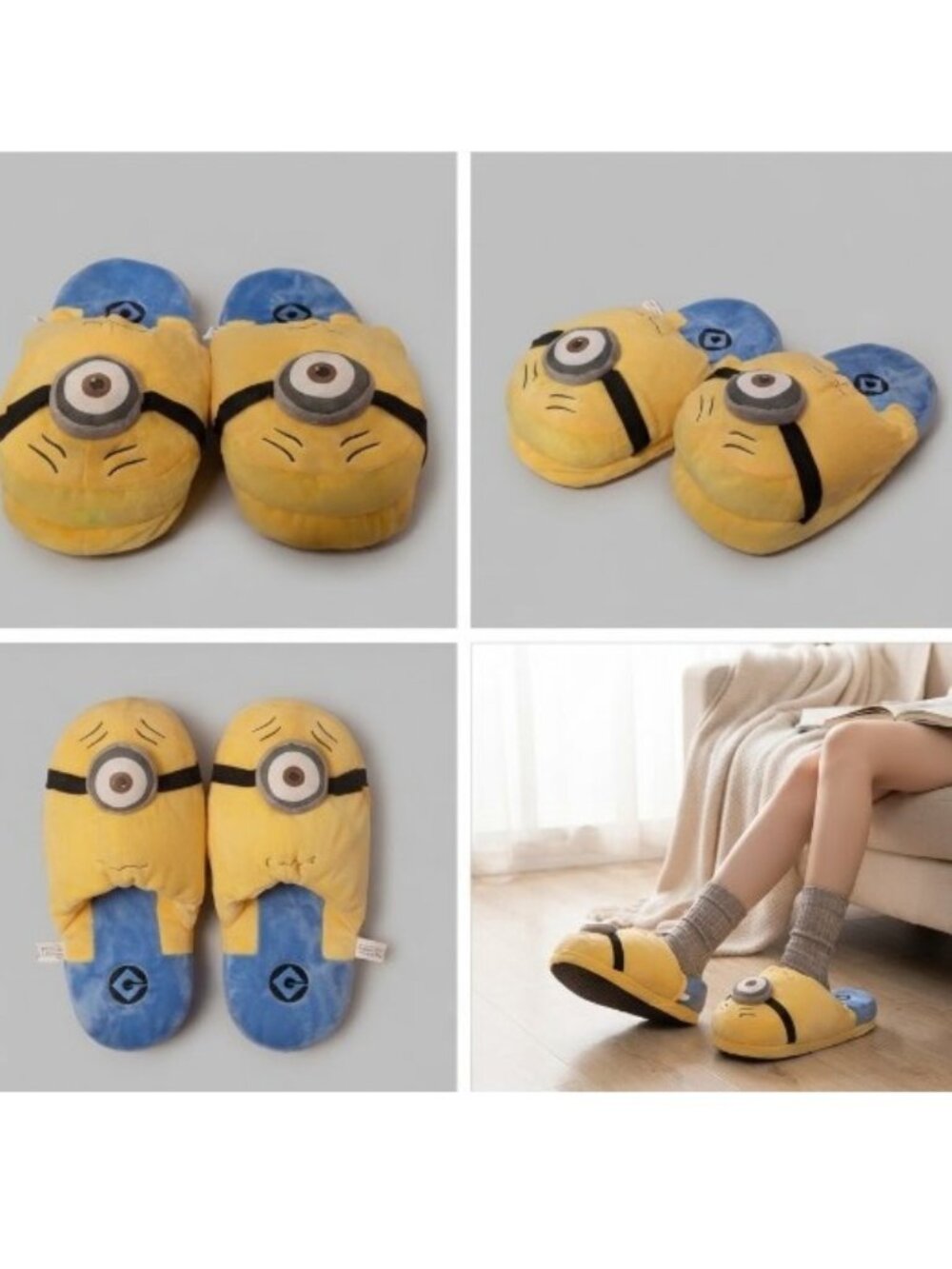 Minions Plush Slippers Cozy Indoor Soft Universal Fit for Teens & Adults